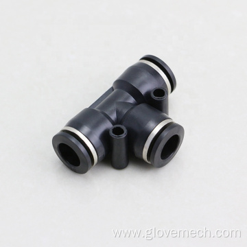 T Type 3 Way Pneumatic Pipe Quick Fittings